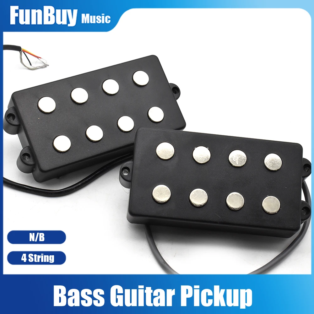 

1Pcs Bass Guitar Pickup 4 String Double Coil Humbucker Pickup Ceramic Magnet 54MM/57MM Neck Bridge for Bass Electric Guitar 4MB