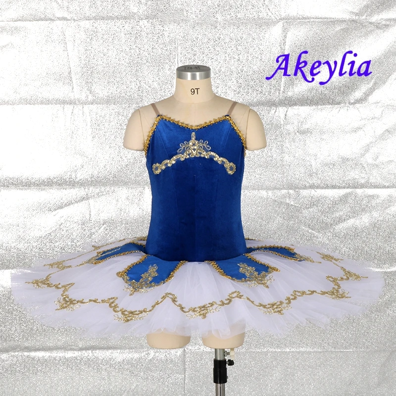 Балетная пачка Akeylia для девочек синяя белая Классический танцевальный костюм