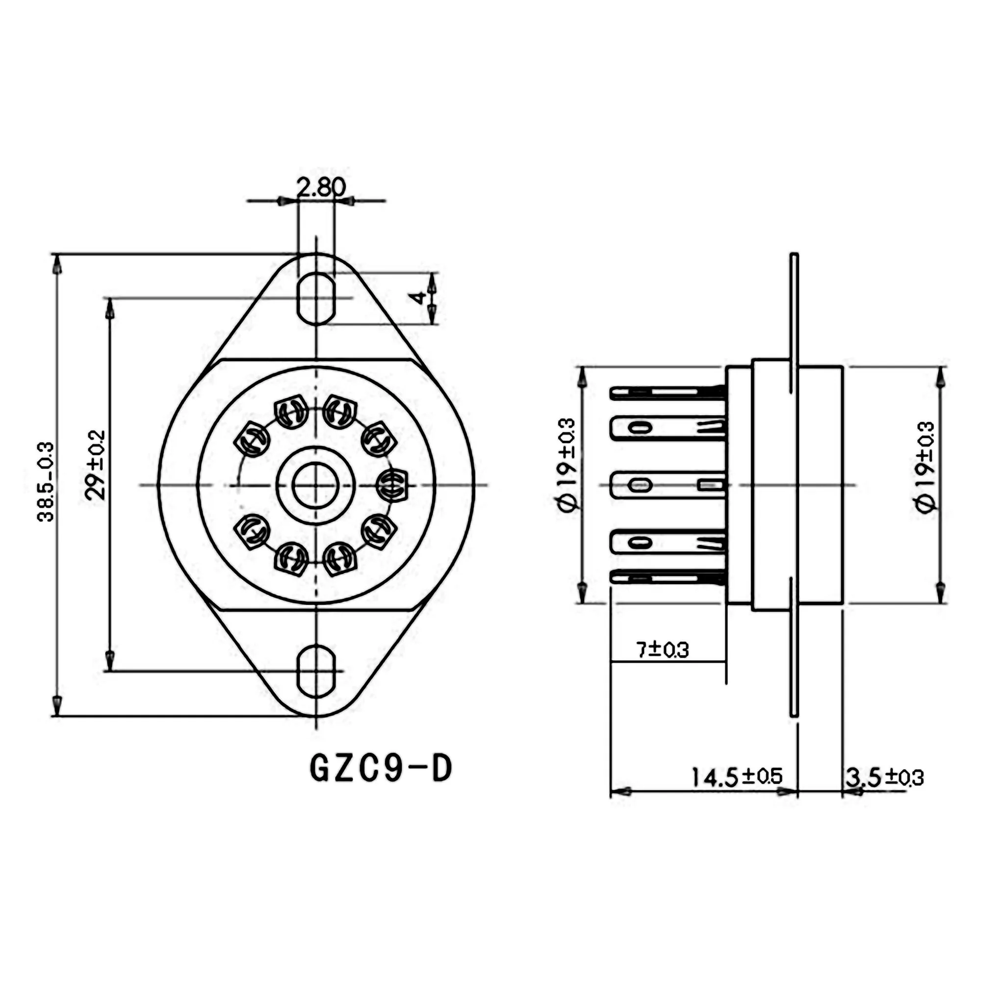 10 шт. 9-контактный B9A керамический разъем для трубки GZC9-D 5670 12AU7 ECC83 6DJ8 6CG7 6922 EL84 7199 EF86