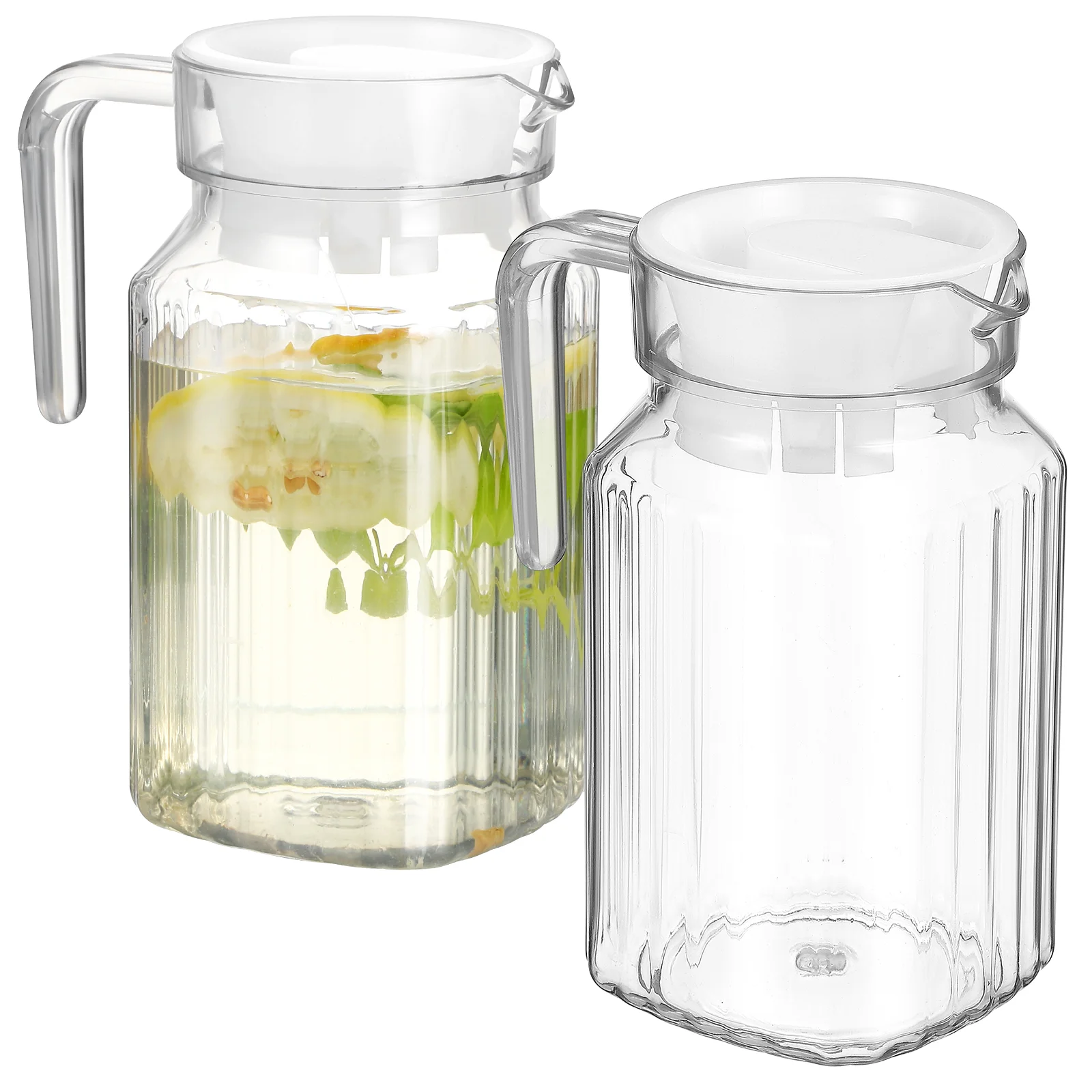 2 Pcs Pitchers Pots Large Capacity Jugs with Lids for Cold Hot Water Juice Beverage Tea Milk