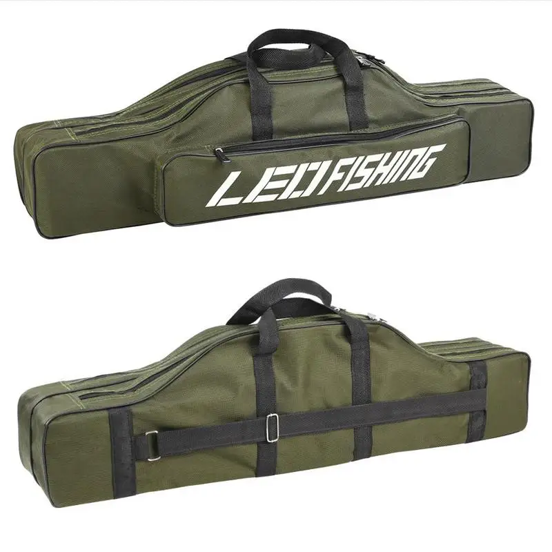 

80cm Double Layer Large Capacity Collapsible Fishing Rod Bags Oxford Cloth Sea Fishing Tackle Tool Portable Foldable Storage Bag