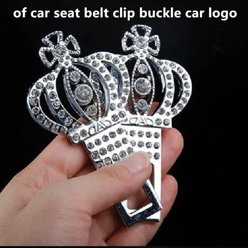 

2 pieces for Alfa Romeo Renault BMW Audi VW Toyota Benz of car seat belt clip car logo shape and handmade rhinestones suitable