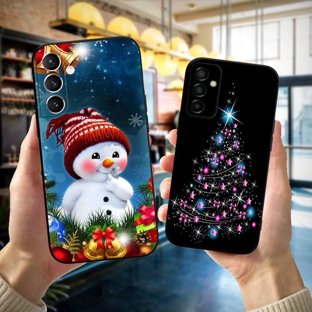 Черный чехол из ТПУ для Samsung Galaxy M53 M13 M62 A12 A22 A22S A32 A42 A52 A52S A72 4g 5g A20S Рождественский