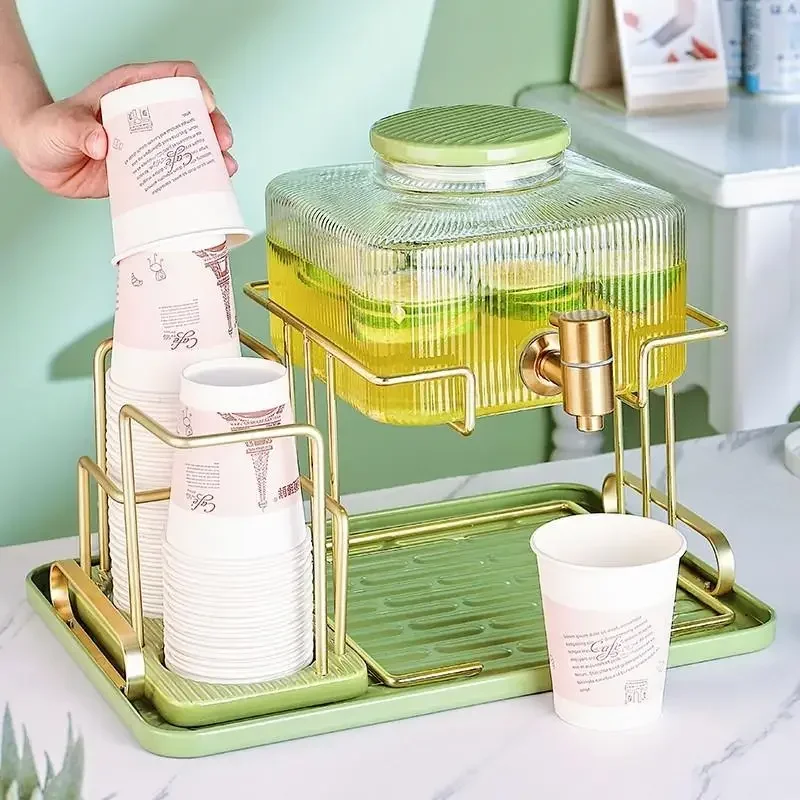 Стеклянный чайник для холодной воды с краном ведро фруктов холодильник холодные