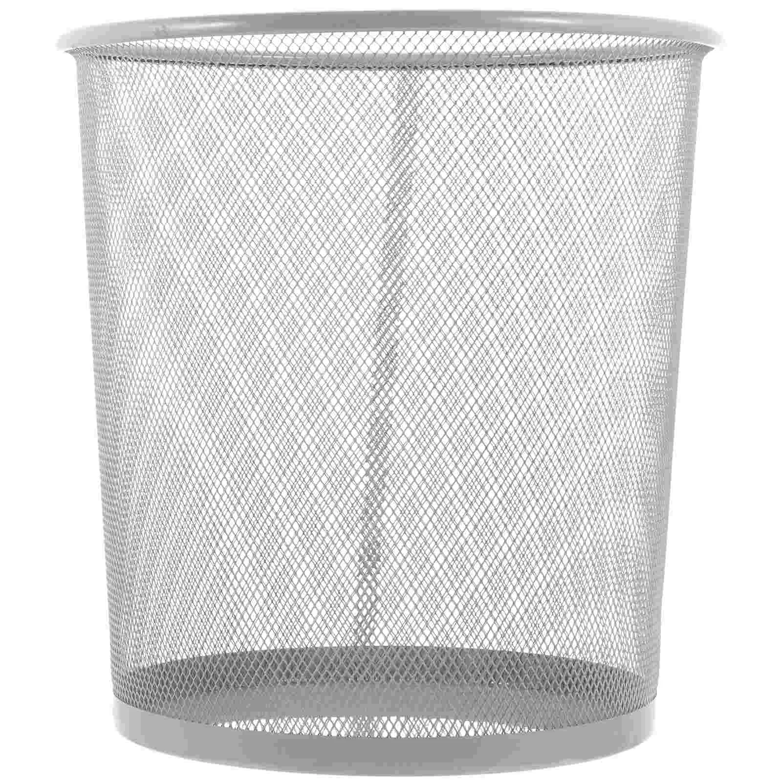 

Trash Can Paper Metal Home Basket Bucket Supplies Wire Thickened Garbage Container Bathroom Storage Household