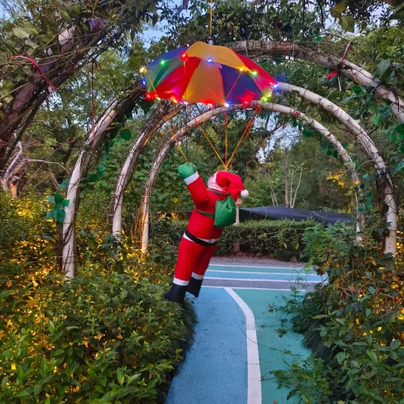 Светодиодный светящийся парашют Санта-Клауса украшение подвеска Санта-Клаус