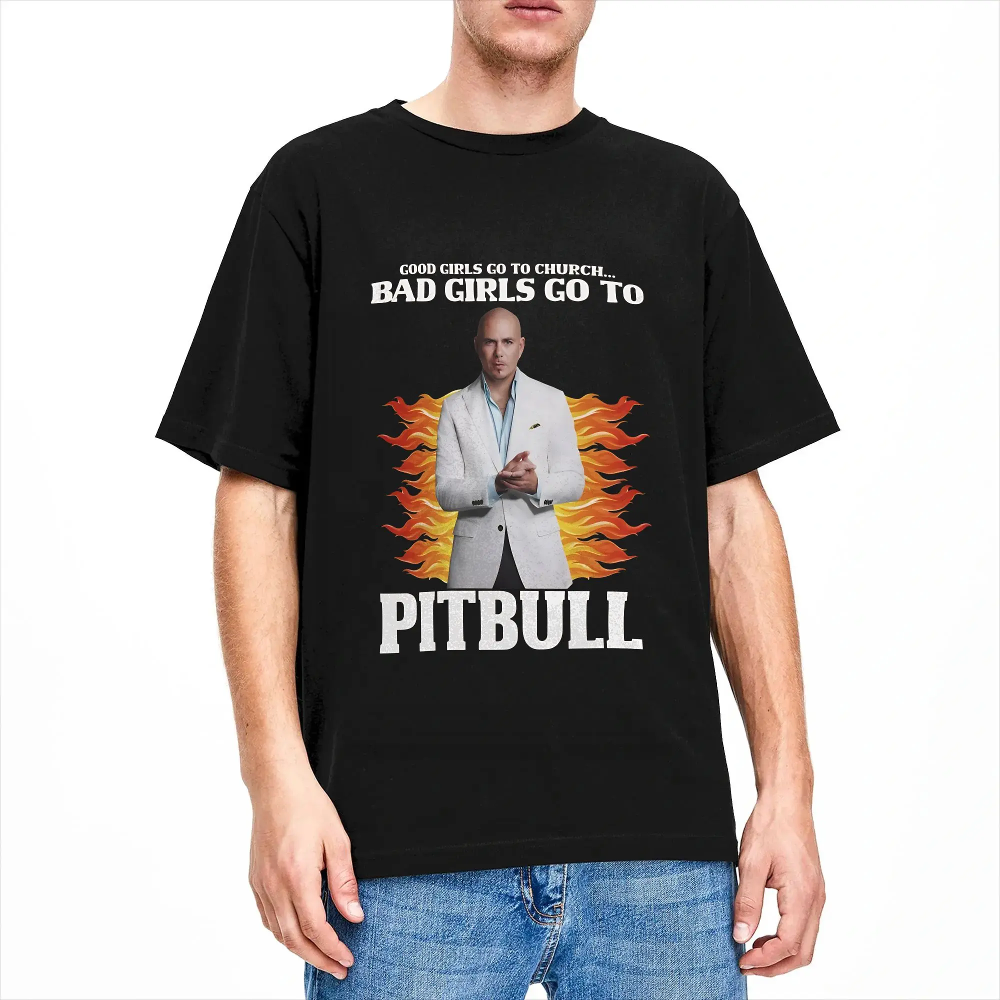 Фото Футболка Bad Girls Go To Pitbull, модные футболки Mr Worldwide, футболка с короткими рукавами, летняя одежда из 100% хлопка, большие размеры 5XL №2