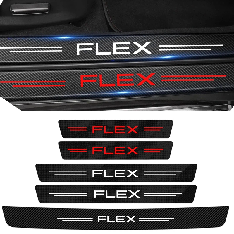 

Наклейка на бампер БАГАЖНИКА АВТОМОБИЛЯ, протектор порога двери для Ford FLEX Logo 2023, педаль двери из углеродного волокна, покрытие от царапин