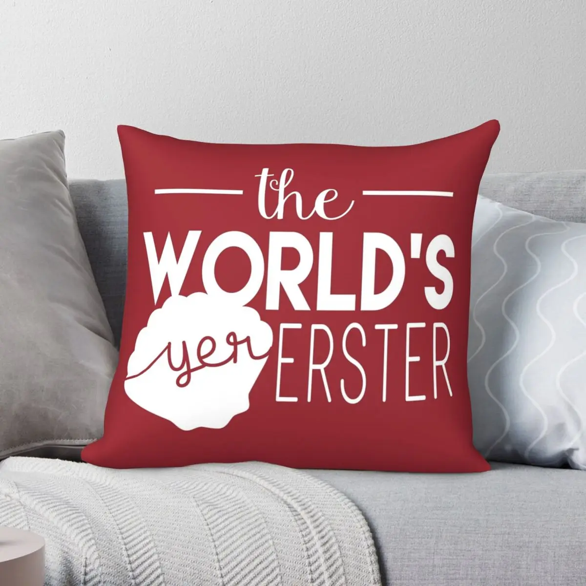 

Чехол с квадратной подушкой The World's Yer Erster, полиэстеровый льняной бархатный креативный декоративный чехол с молнией, накидка на подушку, чехо...
