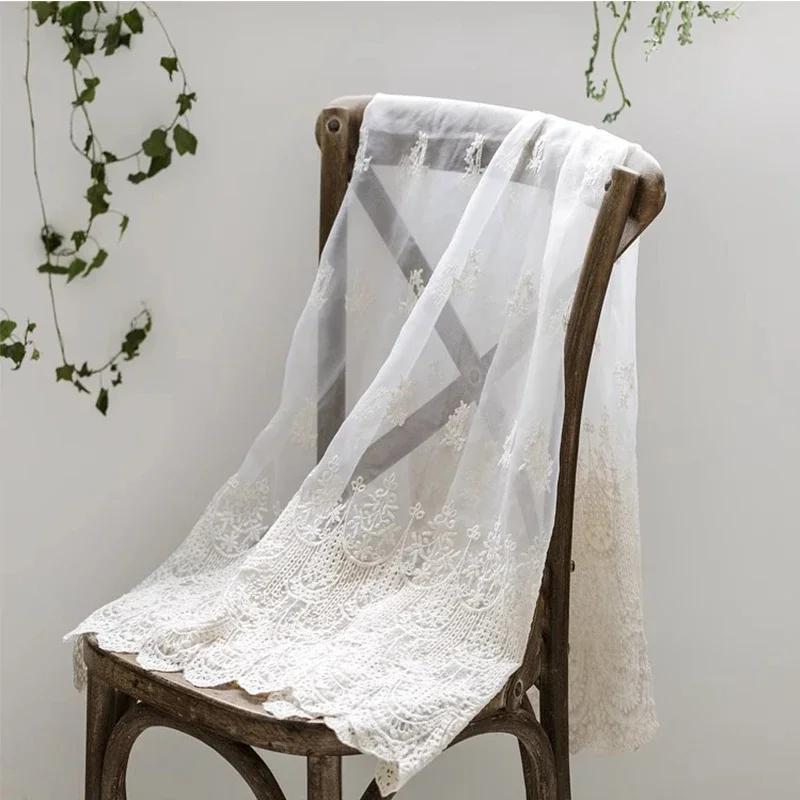 Мягкая кружевная ткань с вышивкой из органзы сетчатая для одежды ручная работа