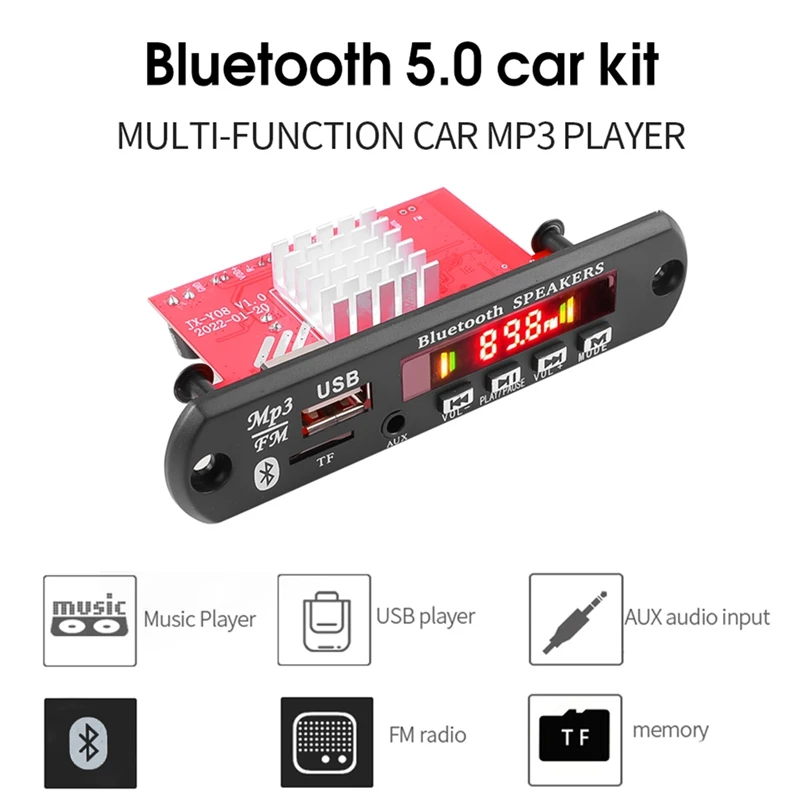 2X60 Вт усилитель Bluetooth 5 0 MP3-декодер плата громкой связи 12 В беспроводной