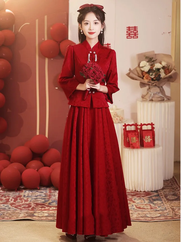 Женское традиционное свадебное платье Qipao элегантное винтажное длинное