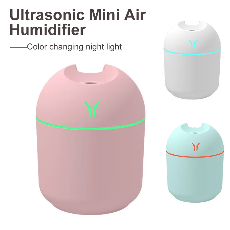 Mini Portable Air Humidifier Purifier Car Usb Aromatherapy Diffuser 250ml Ultrasonic Mist Maker with Led Lamp Home Humidificator