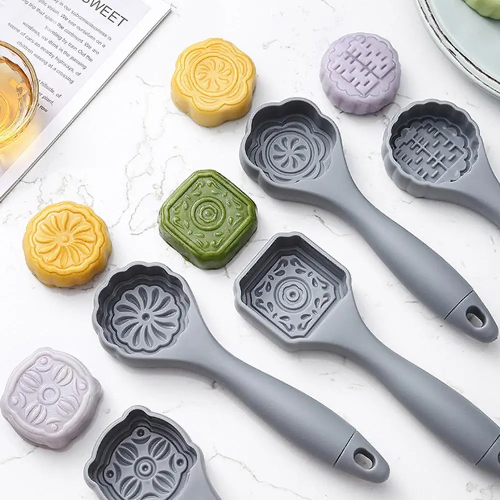 

5Pcs Moon Cake Molds Beautiful Texture Non-stick Lightweight Reusable Multi-purpose Mooncake Molds for Kitchen