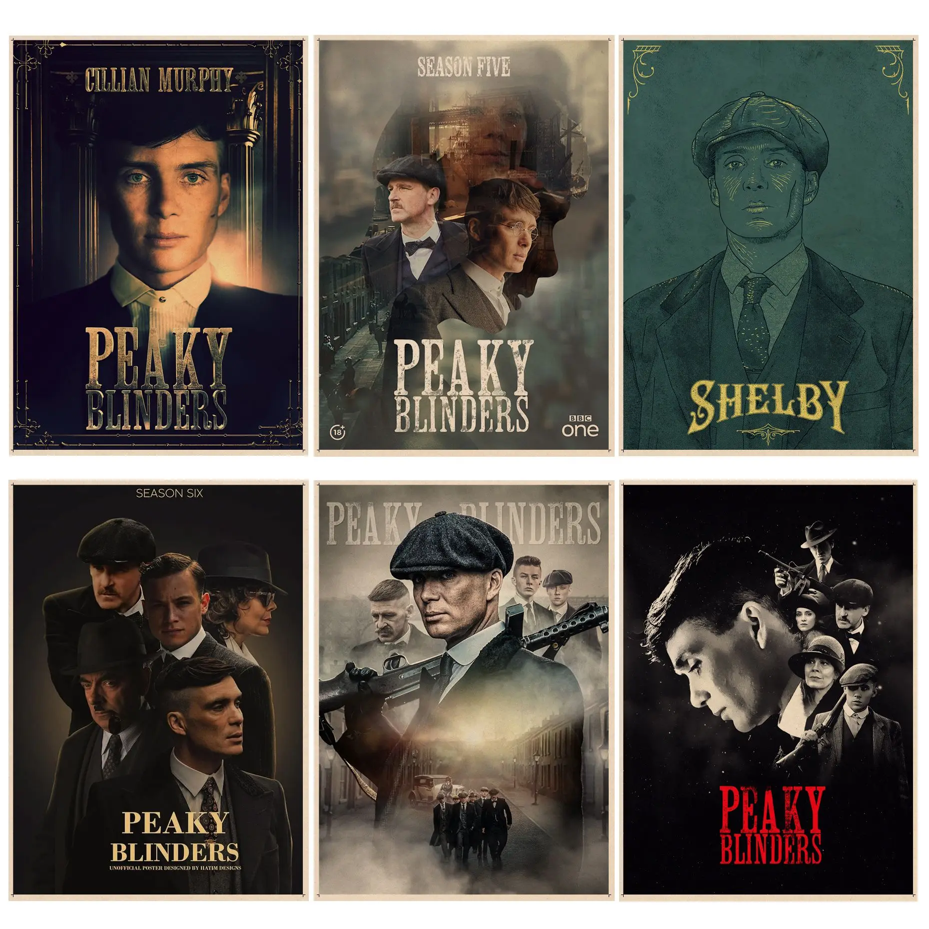 

Peaky Blinders Thomas Shelby Classic Anime Poster Vintage Room Bar Cafe Decor Decor Art Wall Stickers