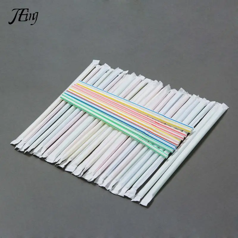 

50pcs Single packing Straws Long Multicolor Bendable Straws Party Rainbow Straw