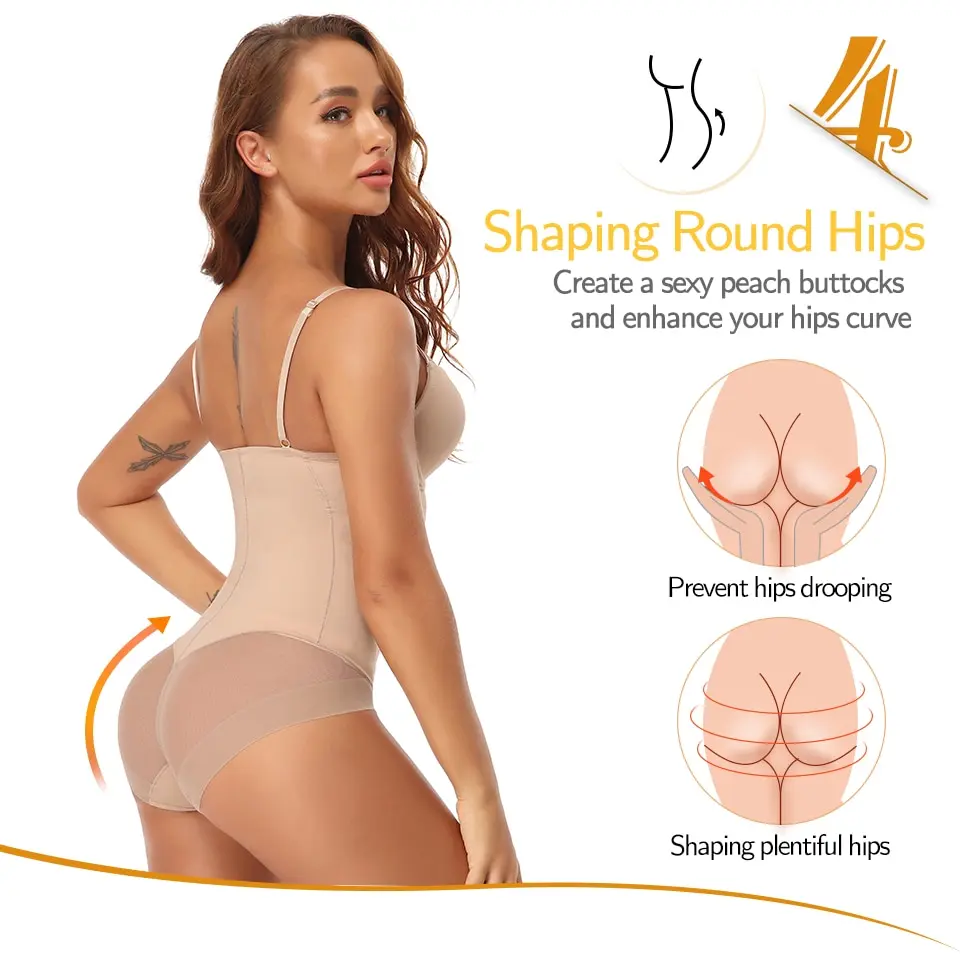 Shapewear Bodysuits for Women Built-In Bra Camisole Tops Waist Trainer Full Body Shaper Tummy Control Slimming Underwear