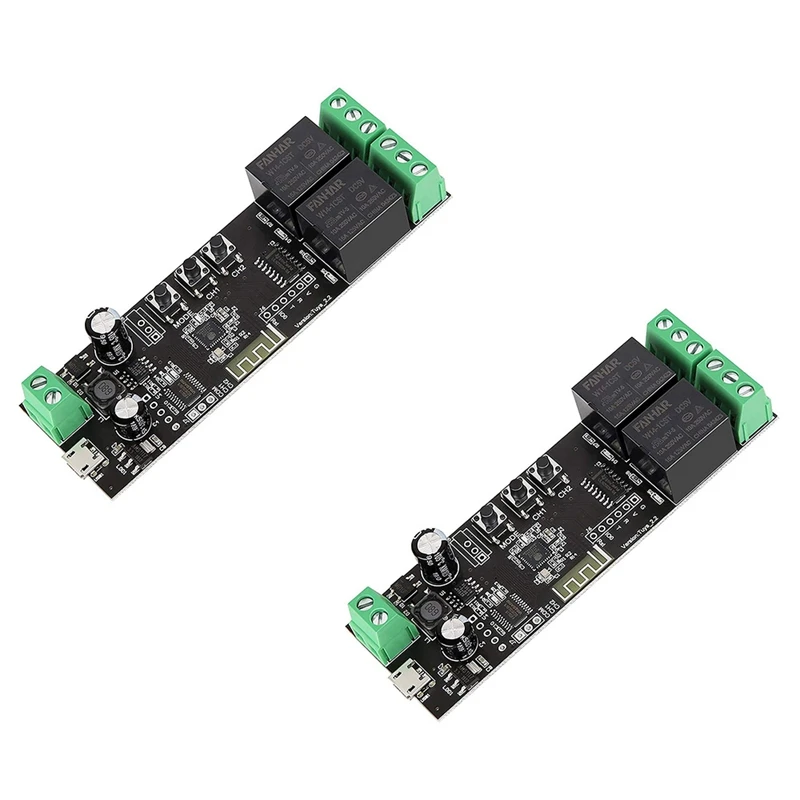 

2Pcs 2CH Tuya APP Wifi Wireless DIY Smart Switch Module Smart Home Garage Universal Remote Relay For Alexa Google Home