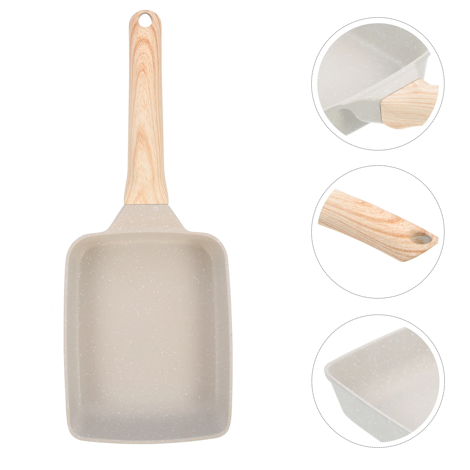 

Sturdy Aluminum Frying Pan Household Single Handle Frying Pan Kitchen Gadget