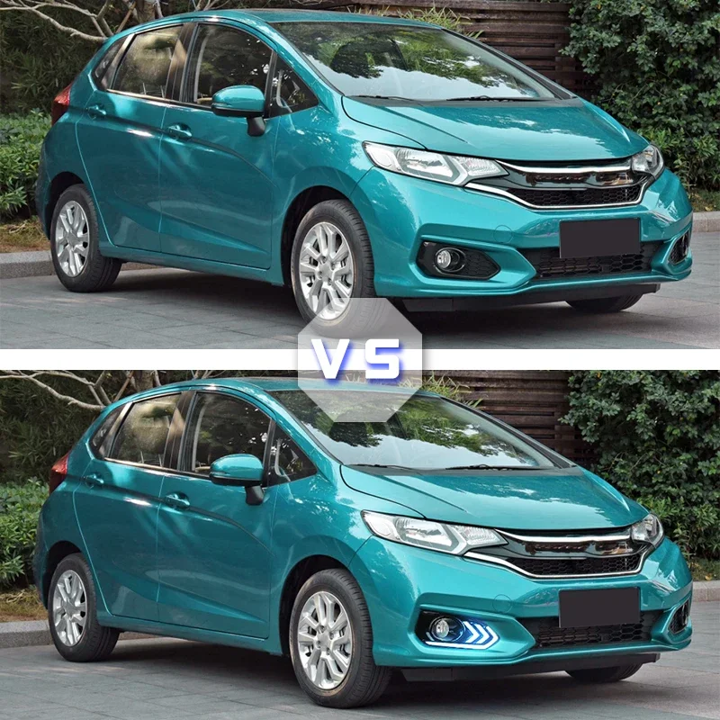 2pcs For Honda jazz fit 2018 2019 LED DRL Daytime Running Lights Daylight Fog Lamp Cover With Turn signal lamp