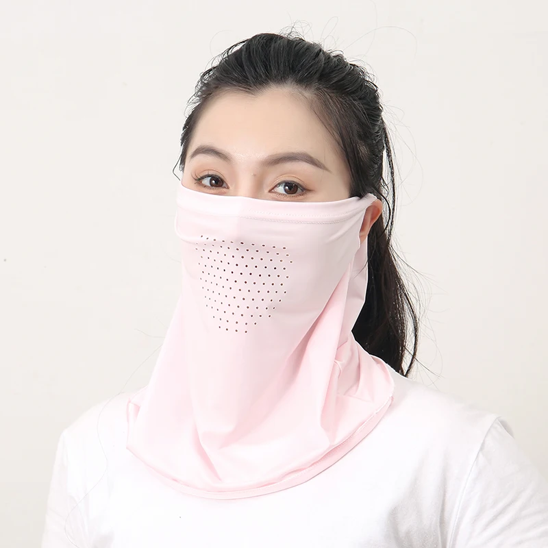 Спортивная маска унисекс шарф дышащая из ледяного шелка на все лицо
