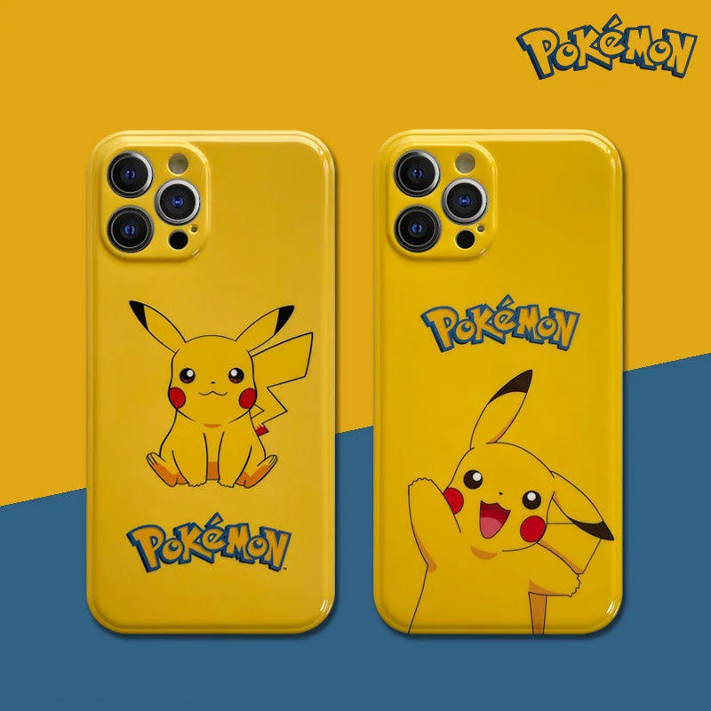 

Pokemon Cartoon Anime Pikachu Case For iPhone 13 12 11 Pro Max XR XS MAX 8 X 7 2022 Case Luxury Men Boys Female Couples