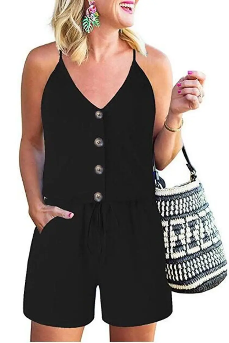 Jumpsuits Women Summer 2023 Summer Fashion Solid Color Camisole Undershirt Laced Casual Jumpsuit Female