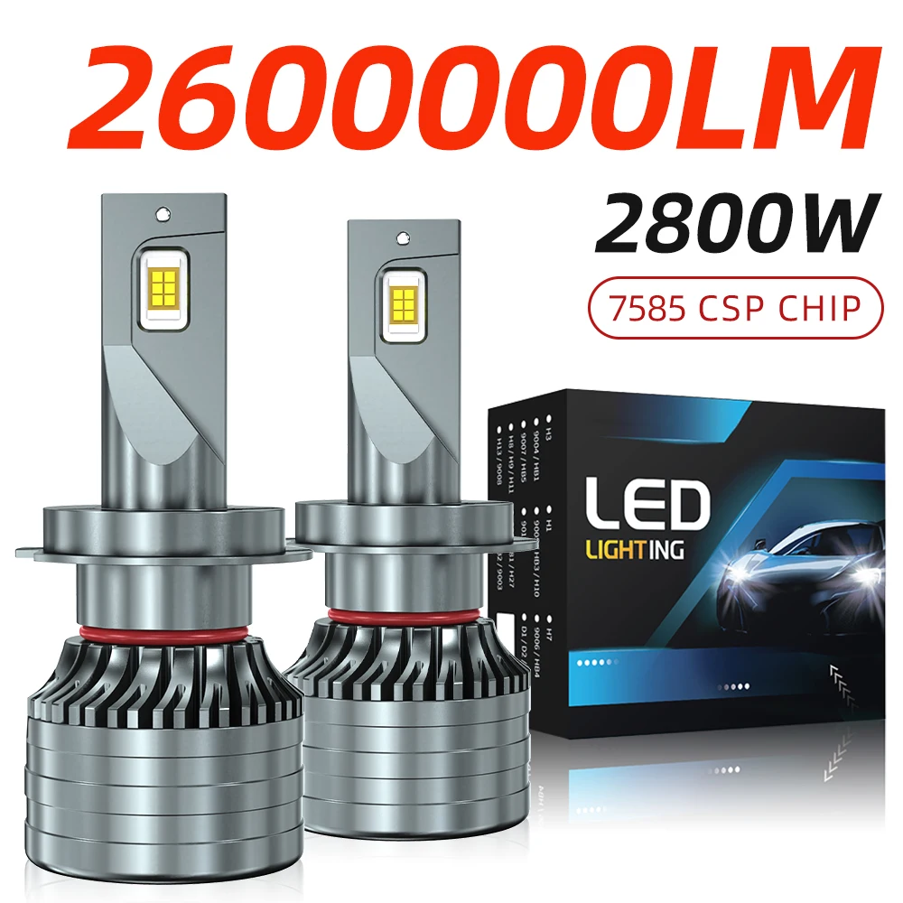 

Мощные Светодиодные Лампы Для Автомобильных Фар H4 H7 H1 H8 H9 H11 9005 HB3 9006 HB4 2800W 2600000LM Canbus Без Ошибок 6000K ...