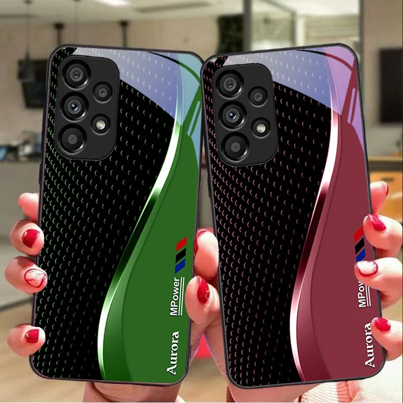 Фото Креативный чехол из закаленного стекла для Samsung Galaxy S 8 9 10 20 Plus 21 FE 22 23 24 Ultra S7 Edge №3