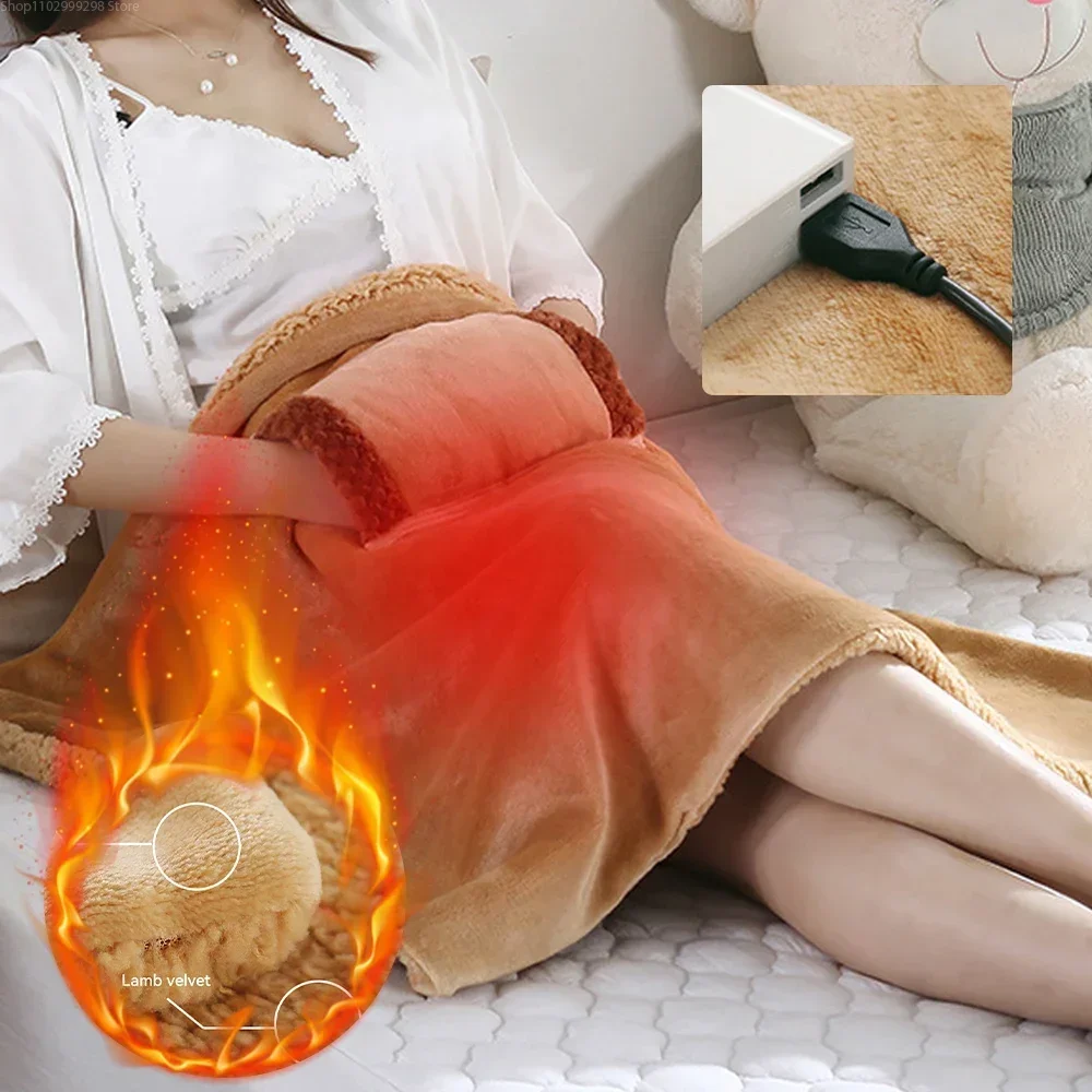 

5v Usb Large Electric Blanket Powered By Power Bank Winter Bed Warmer Usb Heated Blanket Body Heater Winter Body Warmer