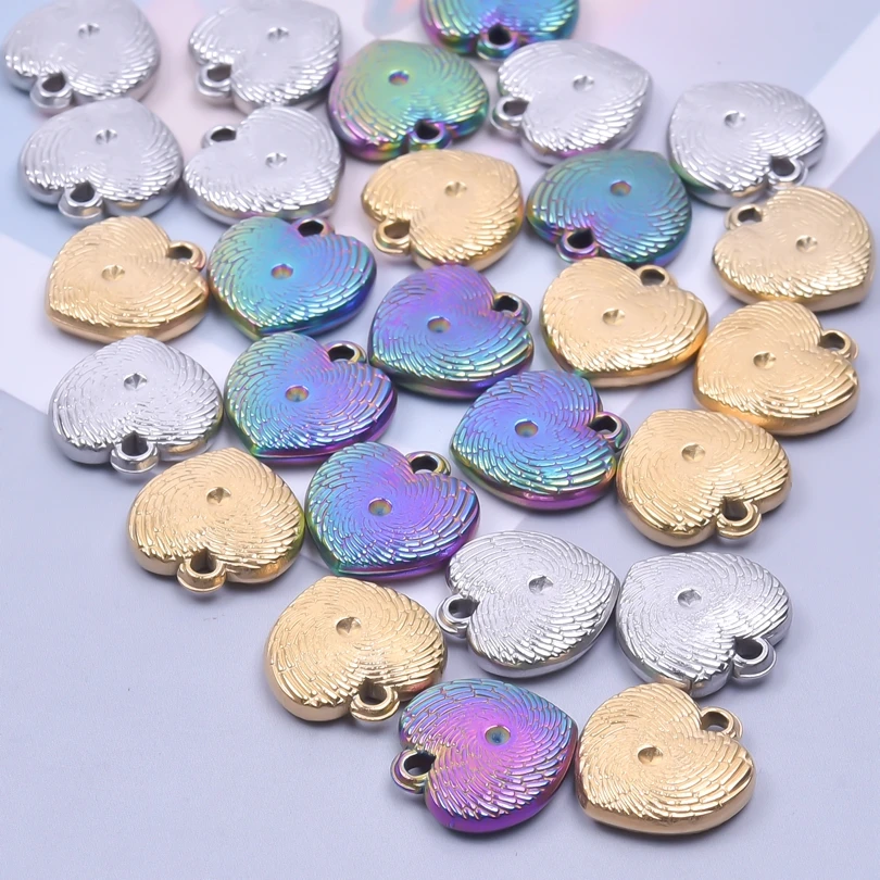 

New 3pcs Stainless Steel Gold Color Hearts Charms Earrings Necklace Pendant Bracelet Jewelry Making Handmade Crafts Diy Supplies