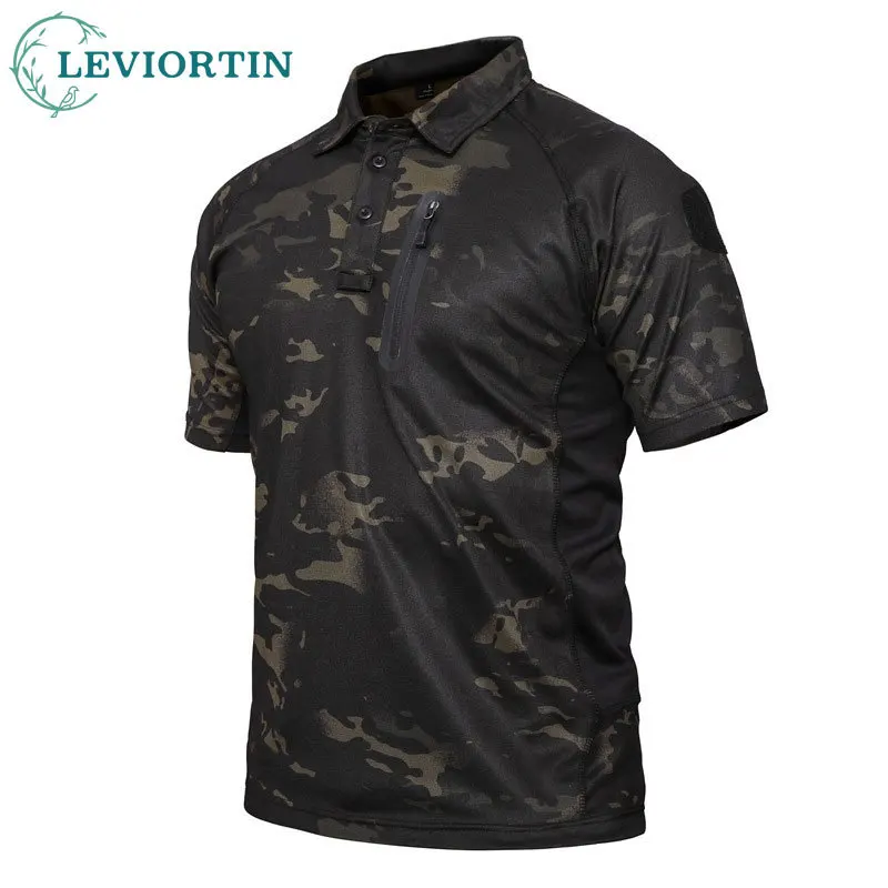 

Рубашка-поло мужская камуфляжная, тактическая дышащая быстросохнущая рубашка в стиле милитари, армейская поло, лето