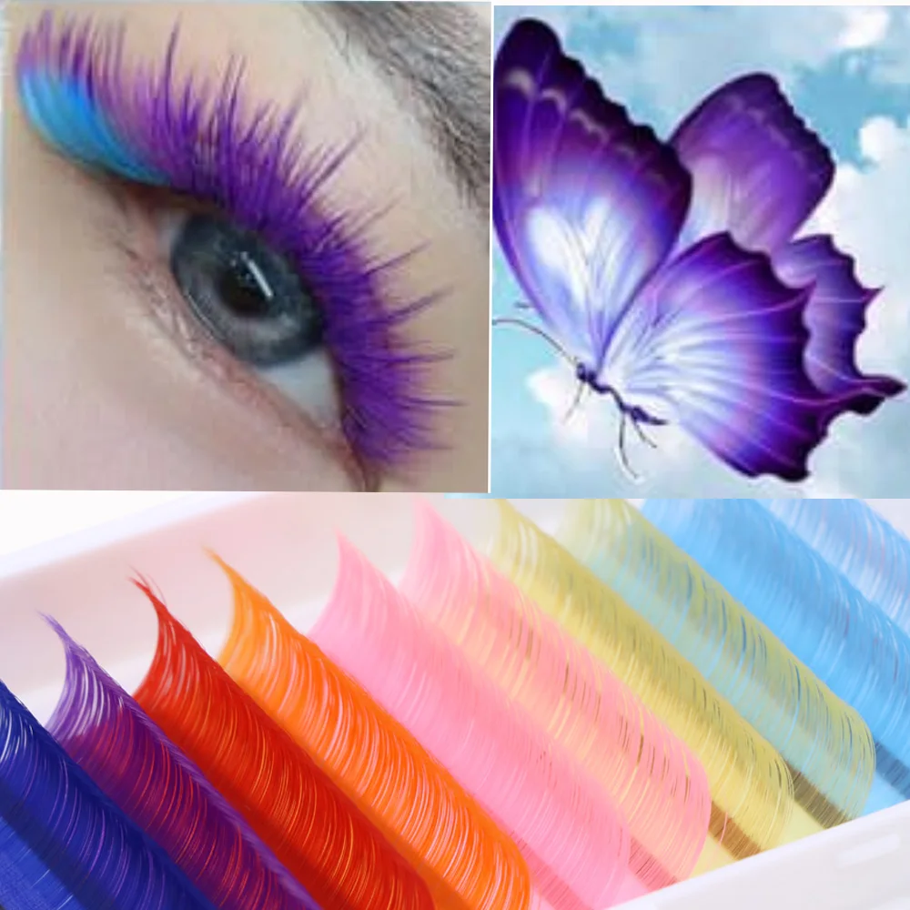 

Mix Colored Fake Eyelash Extension Make-up For Women Cheap Items Glitter Mink Silk Lash Extension Supplies