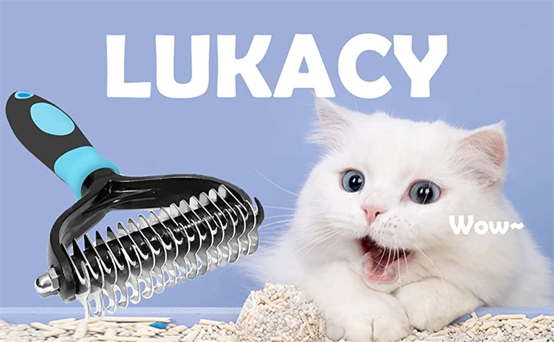 

Professional Pet Grooming Brush 2 Sided Dematting Dog Comb Cat Brush Rake Puppy Grooming Tools Undercoat Shedding Flying Hair