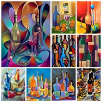 5d diy diamond painting abstract wine bottle glass still life colorful drawing full drill diamond embroidery mosaic home decor