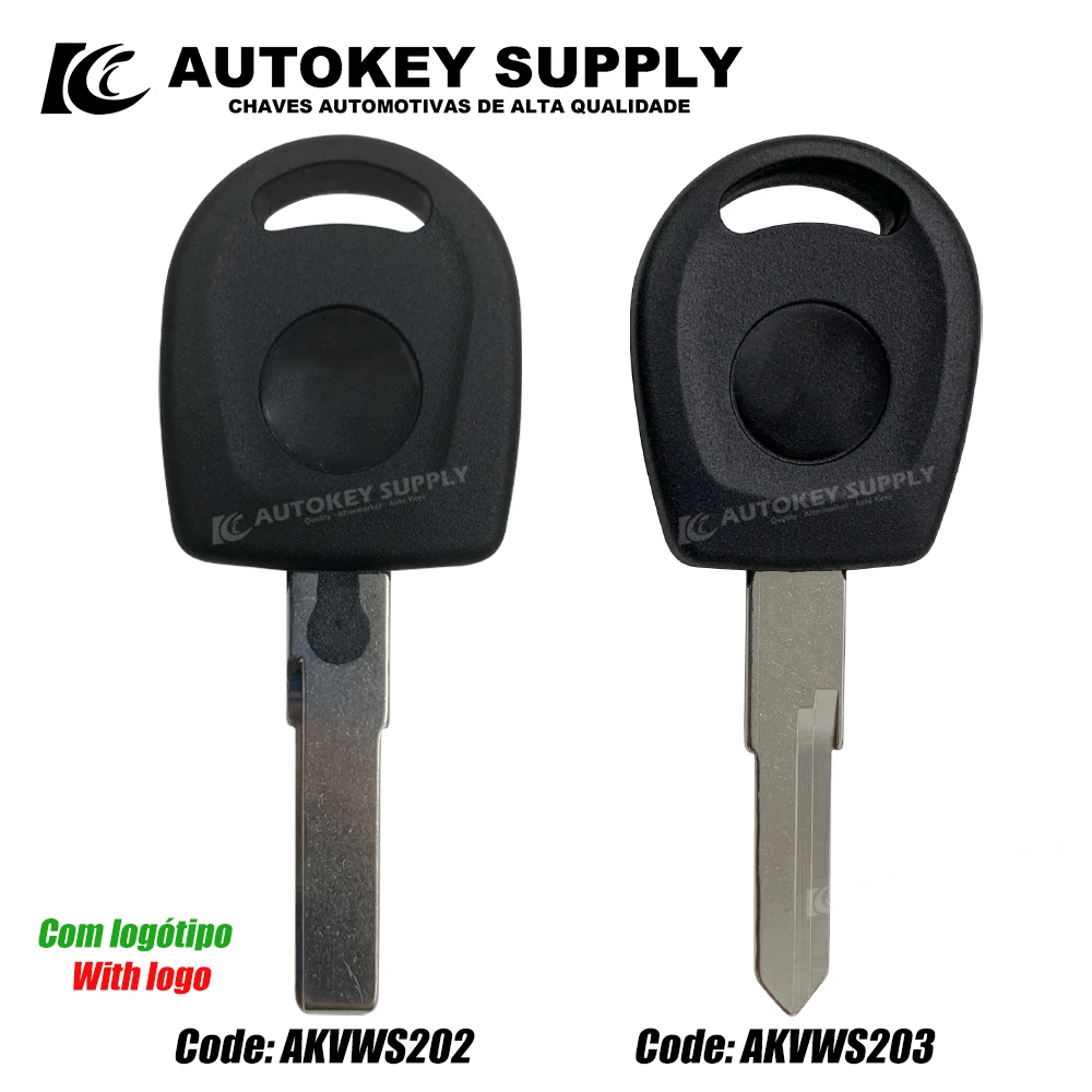 

FORVW Transponder Key With Logo Embedded Shell AKVWS202 AKVWS203 AutokeySupply