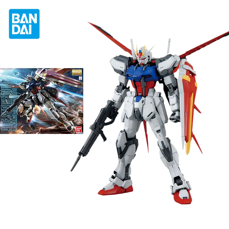 

Bandai Original Gundam Model Kit Anime Figure MG 1/100 Aile Strik HD Version Action Figures Collectible Toys Gifts for Kids