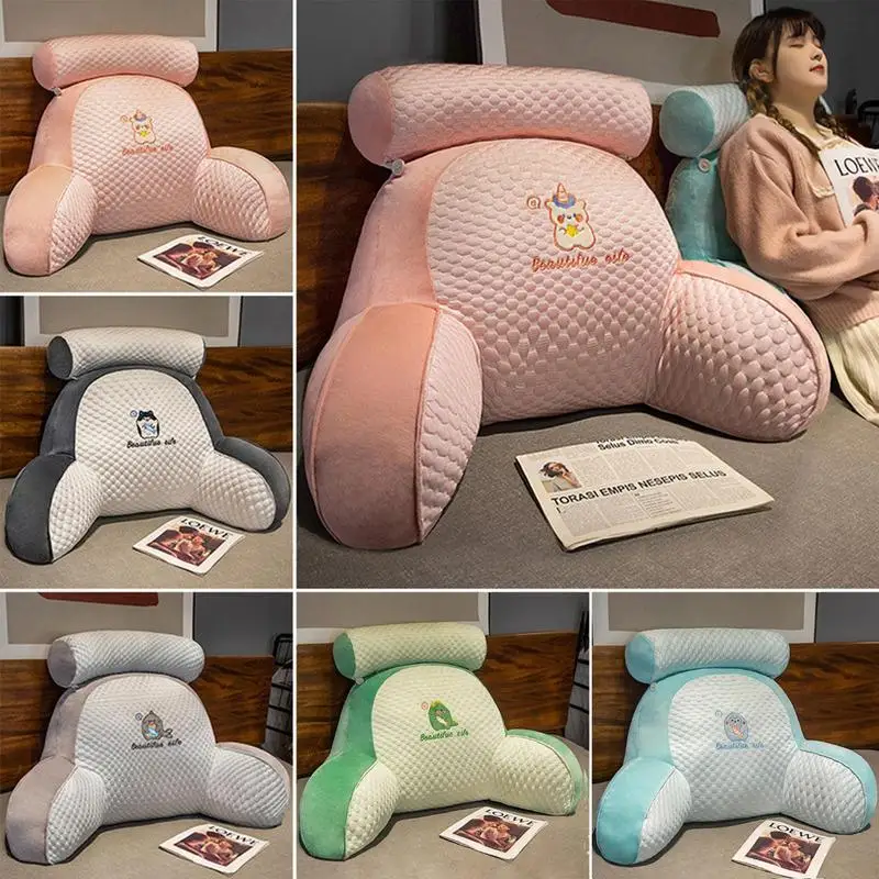 

Linen Reading Pillows Triangle Reading Headboard Sofa Cushion Backrest Decorative Pillows Bed Big Waist Cushion Lumbar Support