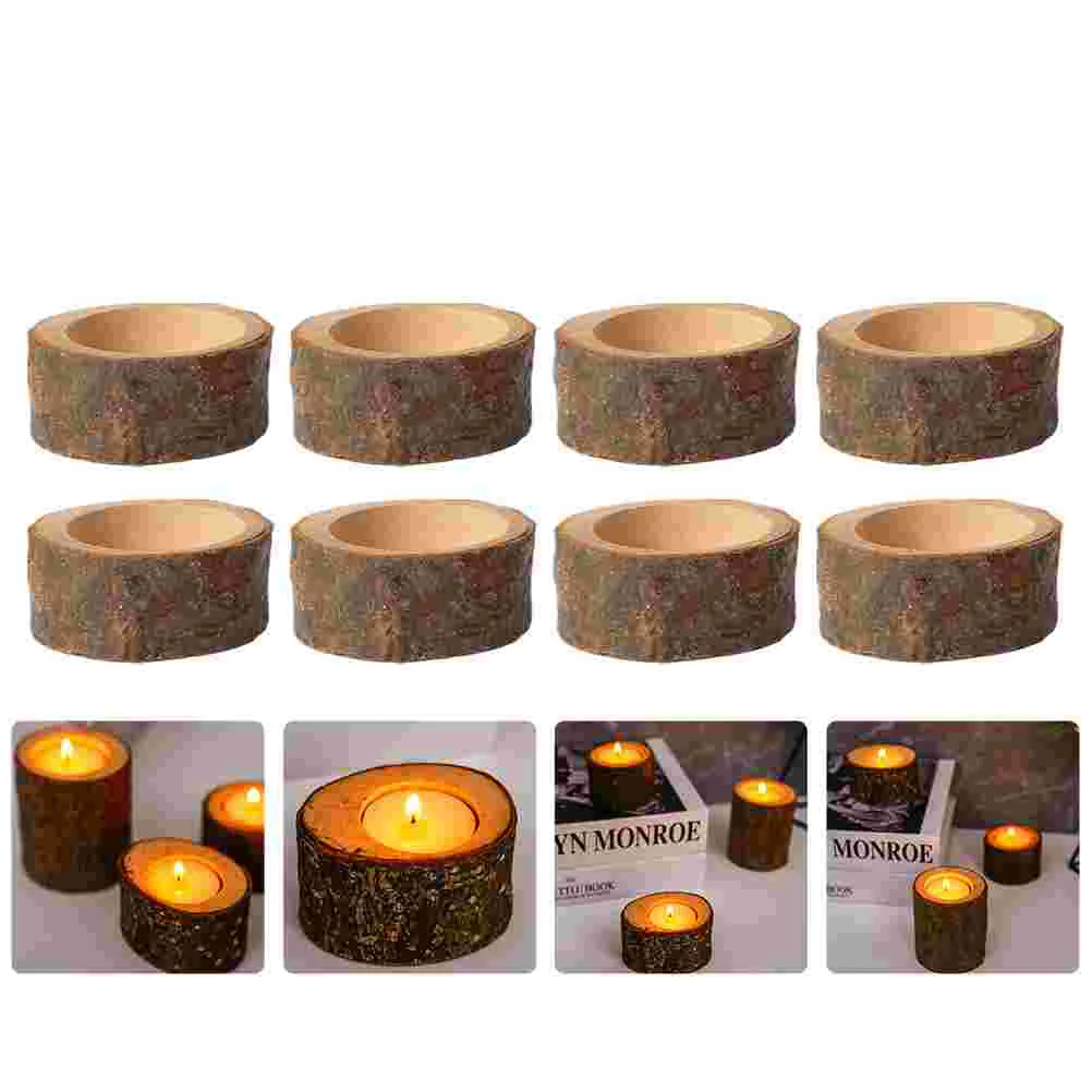 

Holder Wedding Holders Wooden Tealight Tea Rustic Votive Wood Light Favors Decor Christmas Bulkdecorative Naturalcentros De
