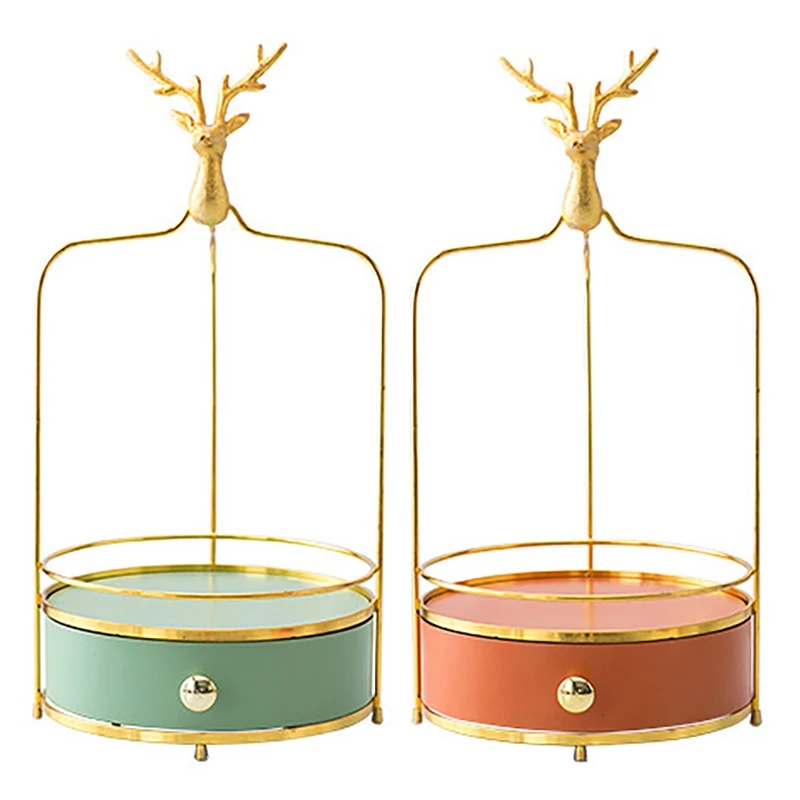 

Metal Makeup Organizer Bathroom Shelf Desktop Cosmetics Storage Box Dressing Table Organizer Box Toilet Finishing Rack