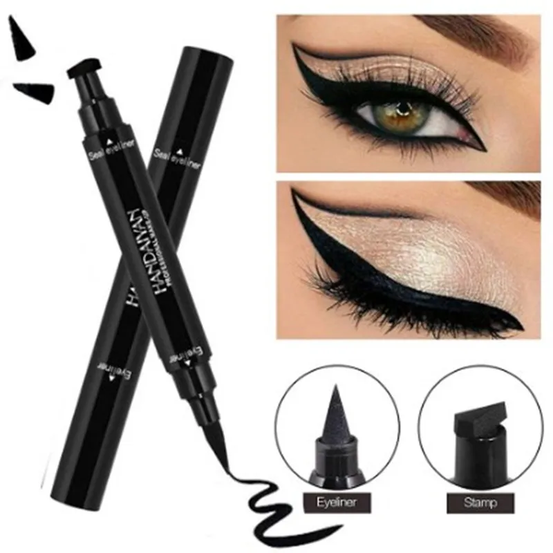 

2 In1 Eyeliner Stamp Eye Wing Stamp Starry Liquid Eyeliner Pencil Stamp Triangle Seal Eye Liner Waterproof Quick Dry Cosmetics