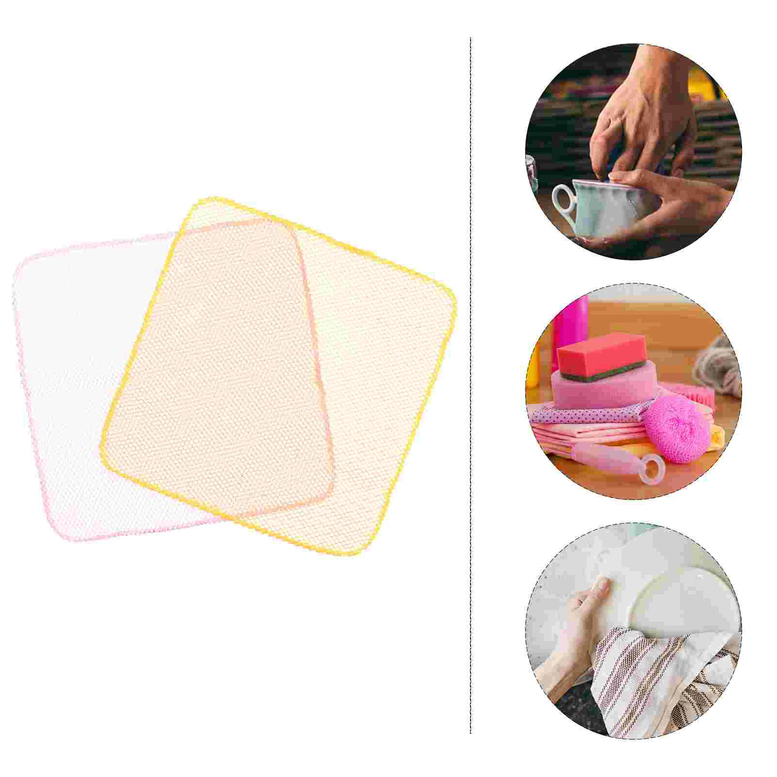 

Dish Cloth Kitchen Washing Cloths Net Cleaning Towel Scrubber Dishes Towels Wash Mesh Hand Dry Quick Rag Bowl Dishwashing Rags