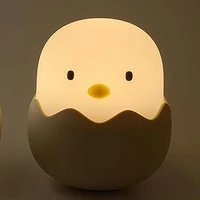led children night light for kids soft silicone usb rechargeable bedroom decor gift animal chick touch night lamp moonshadow