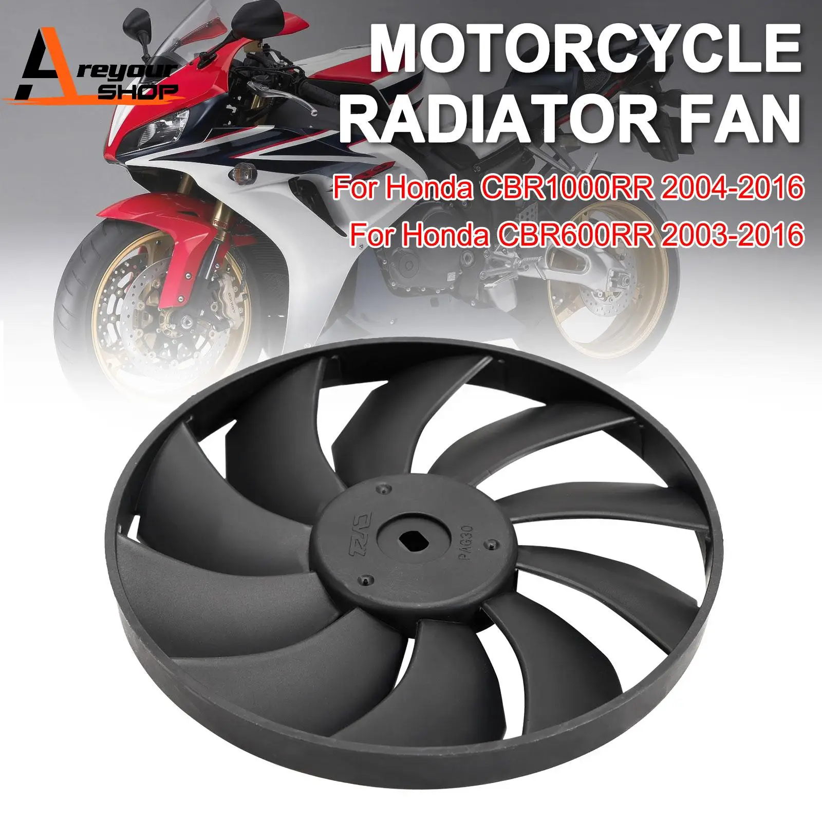 

Лопасть охлаждающего вентилятора радиатора двигателя для Honda CBR1000RR 2004-2016 CBR600RR 2003-2016