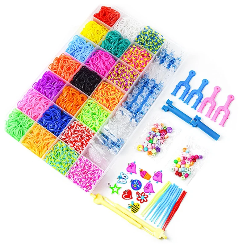 

22Color DIY Loom Rubber Bands For Bracelet Colorful Jewelry Making Kit For Kid Craft Kits Friendship Bracelet Making Kit