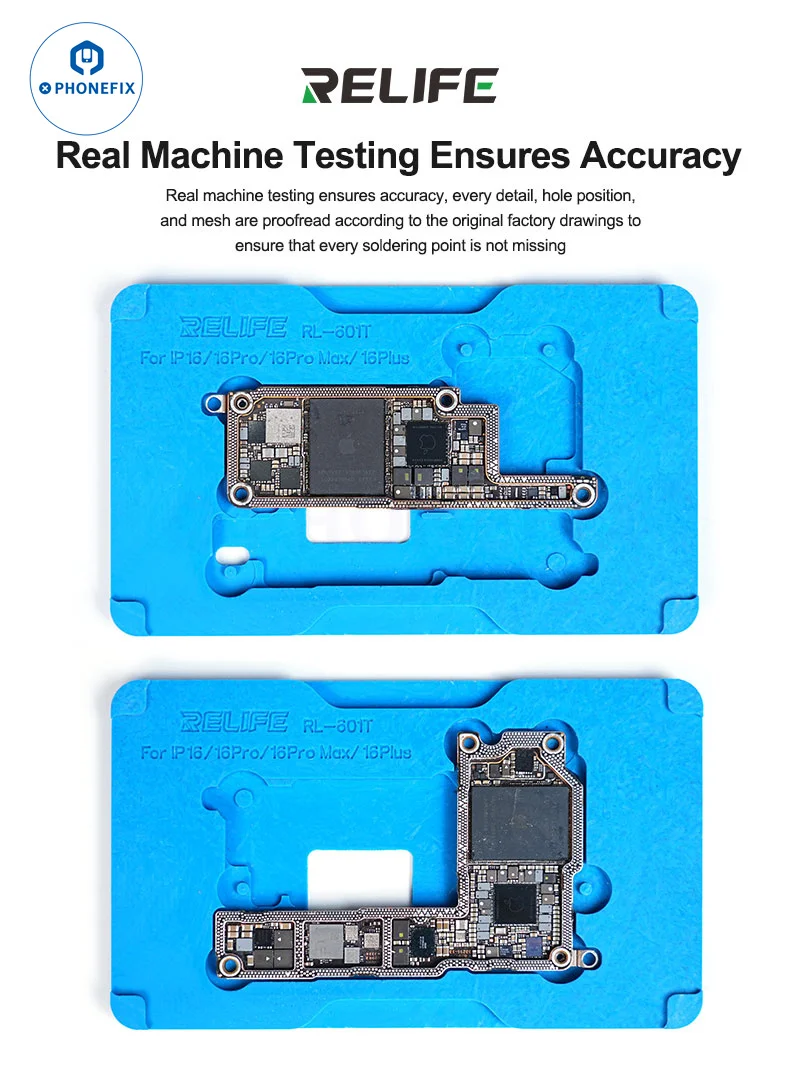 Relife RL-601T Набор платформ для реболлинга среднего слоя олова iPhone X 11 12 13 14 15 16 Pro Max с