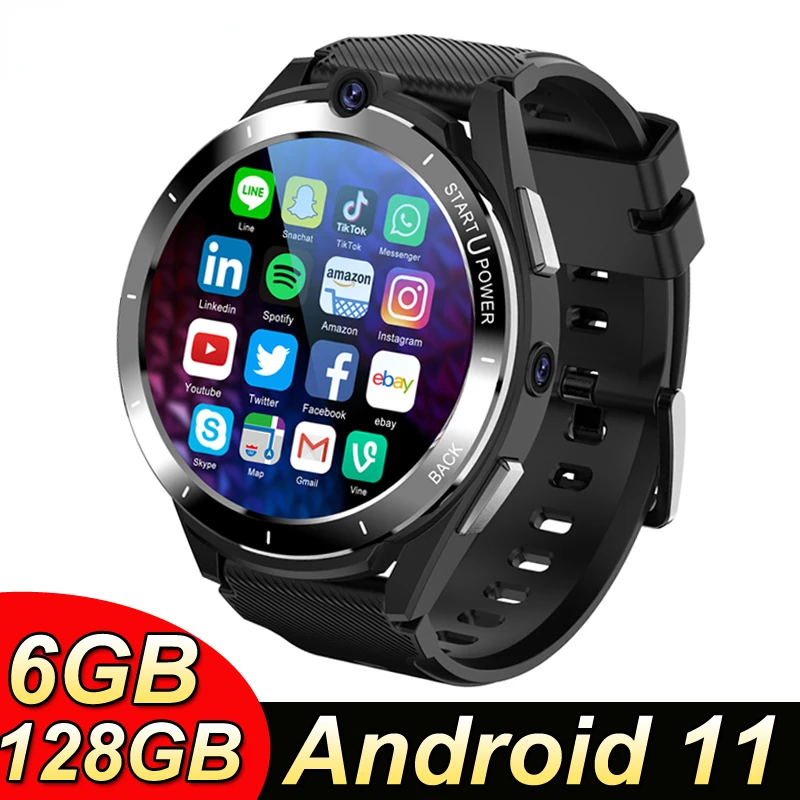 

2023 New 6GB+128GB Smart Watch 4G Network Dual CPU 8-Core Android 11 Smartwatch With 8MP Camera 900mAh Power Bank Sim Card GPS