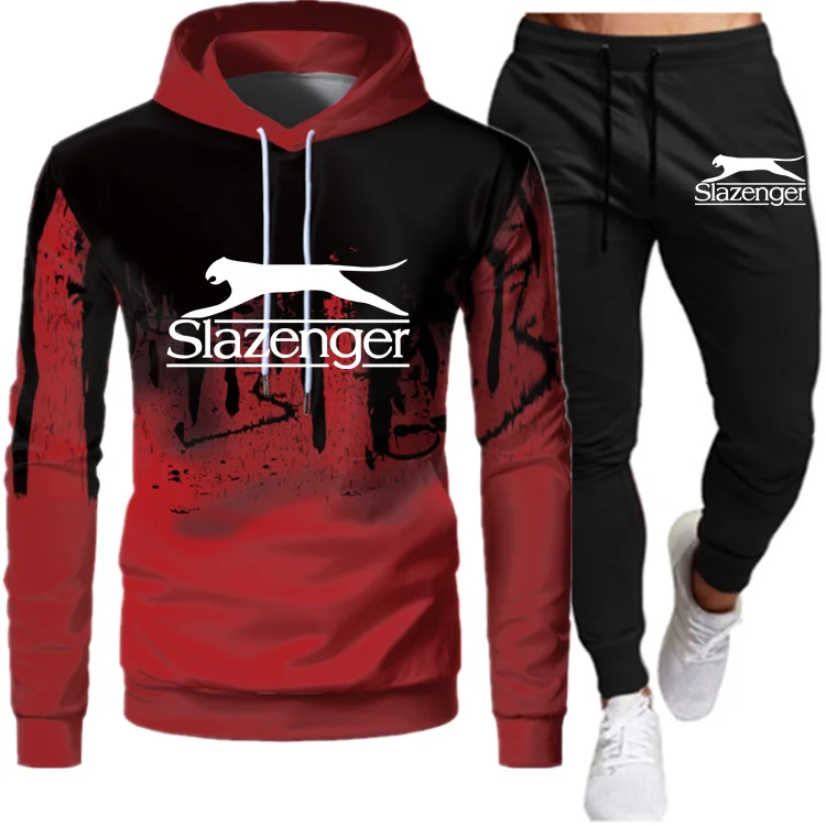 

2 Pieces Mens Outfits Sweatshirt Suits Tracksuit Mens Autumn Winter Sport Hooded Hoodies Jogging Homme Brand Sportsuit Clothing