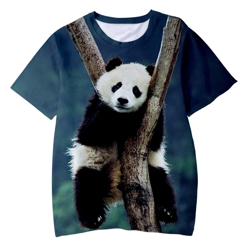 

Summer Fashion New Animal Panda Series Image Print Men's T-shirt Popular Elements Round Neck Men's Comfortable Short Sleeve Top