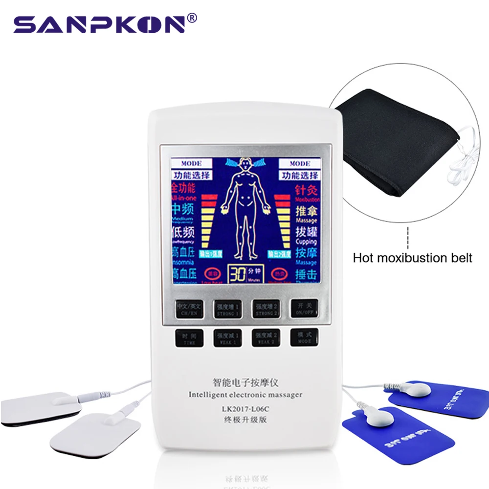 

TENS EMS Pain Relief Electrical Massager Medical Physiotherapy Muscle Simulator Dual Channel Heating Digital Therapy Massager